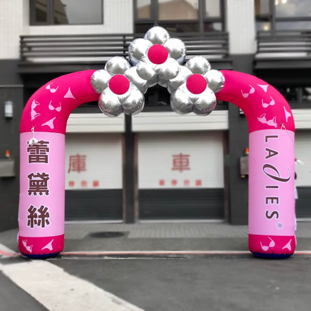 Flower event promotion Advertising Outdoor Square Inflatable Entrance Lighting And Finish Line Balloon Arch Led 2