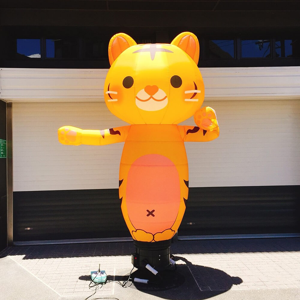 Animal style tiger Custom Outdoor Advertising Inflatable Air Sky wave Dancer with blower 1